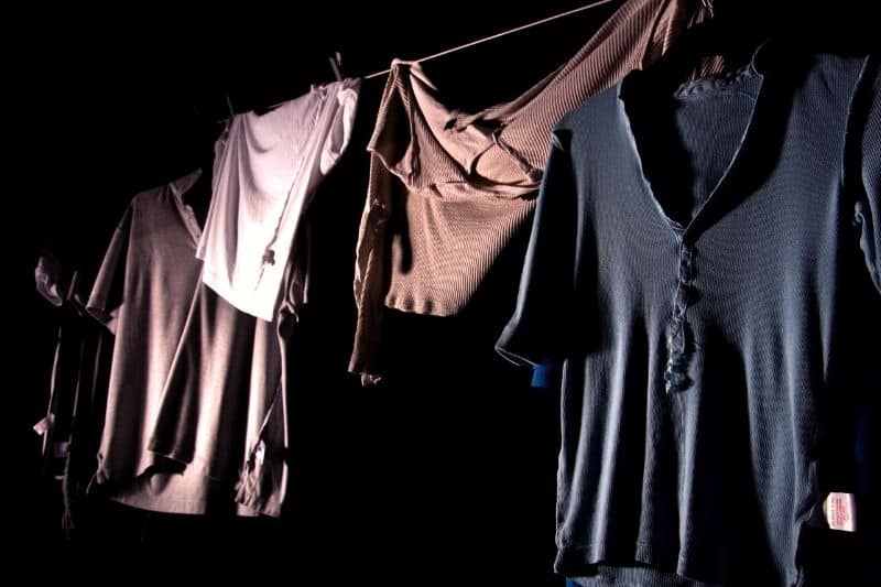 lothes are hung out to dry at night, creating a haunting and eerie atmosphere.