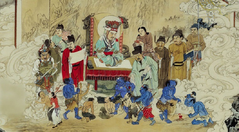 An imaginative depiction of the underworld during the Ghost Festival (Lễ Xá Tội Vong Nhân) in the lunar month of July in Vietnam.